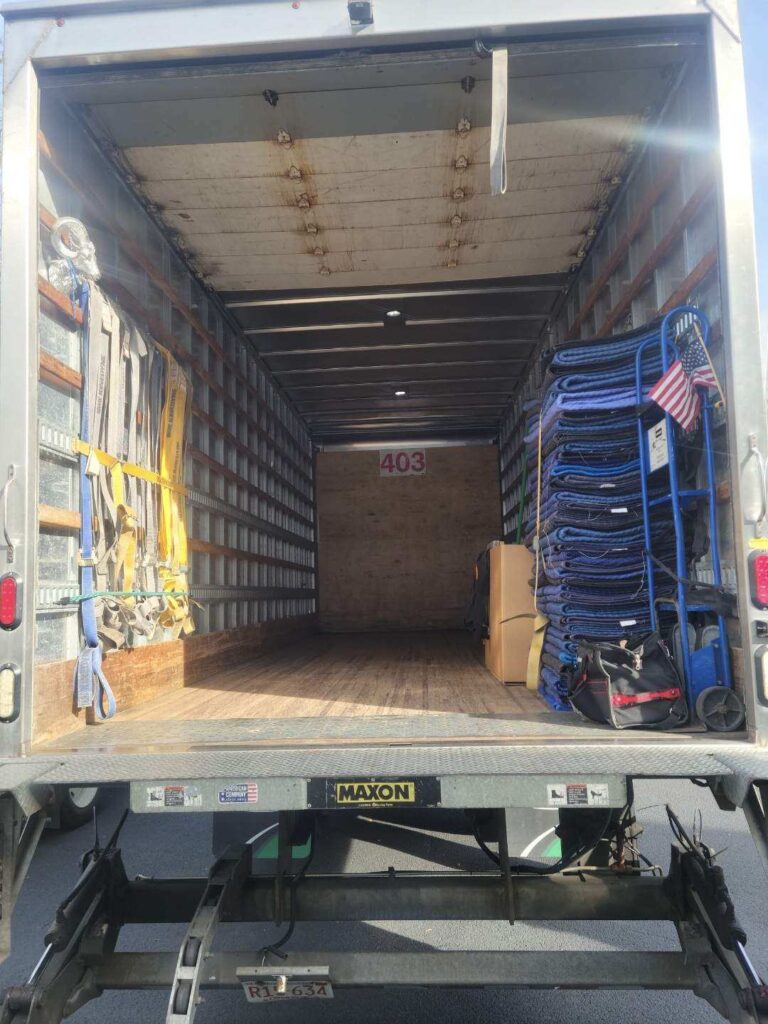 inside a moving truck